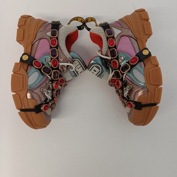GUCCI Women's 'Multicolor' Flashtrek Sneakers w/ Crystals - EU36/US6 - Picture 6 of 13